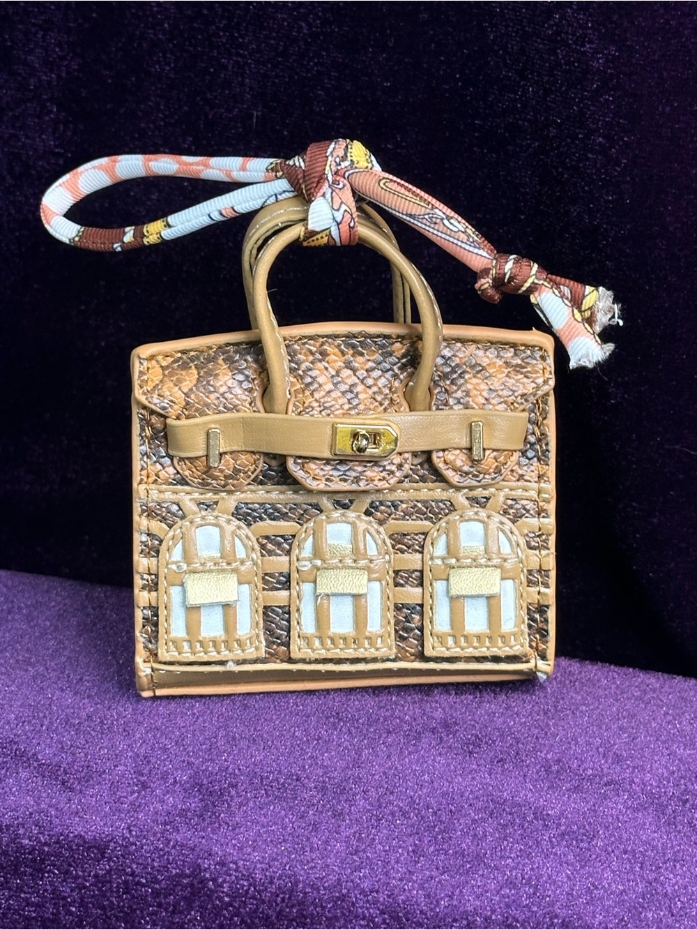 arched window mini bag charm
